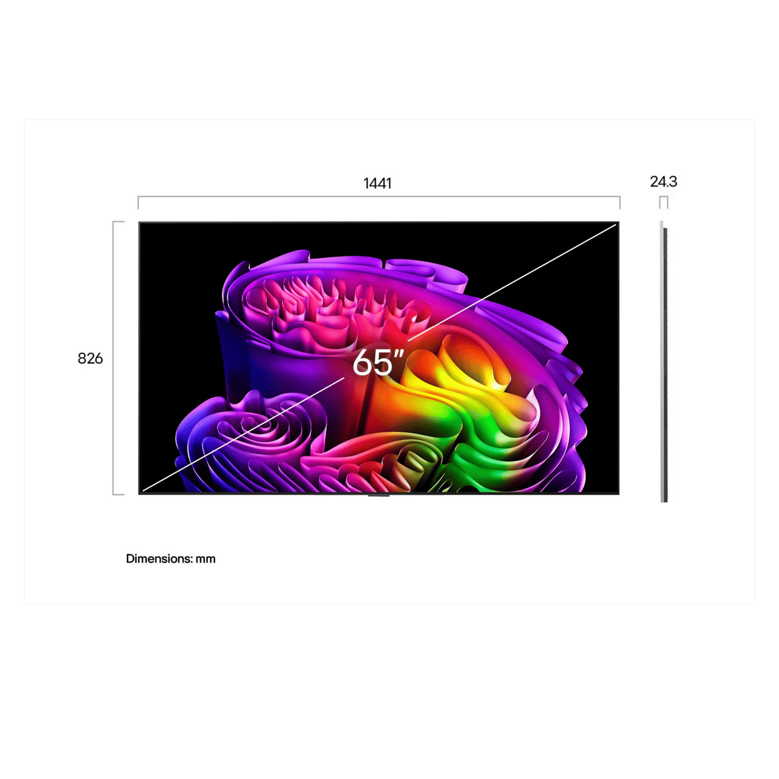 LG 65-inch OLED evo AI G6 4K Smart TV displaying vibrant images and sleek design in a modern living room setting.