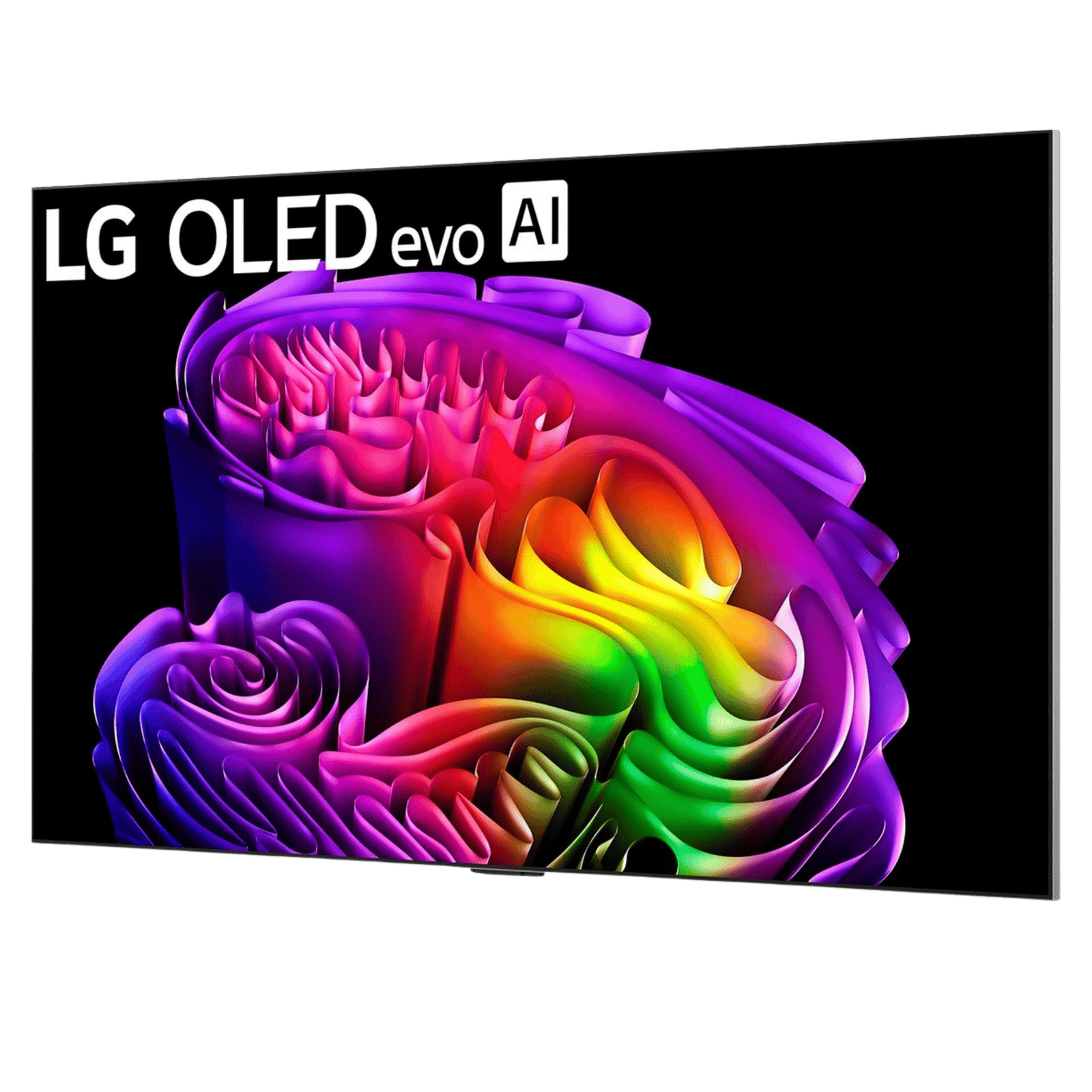 LG 77-inch OLED evo AI G6 4K Smart TV displaying vibrant 4K images with sleek black bezel and modern design.