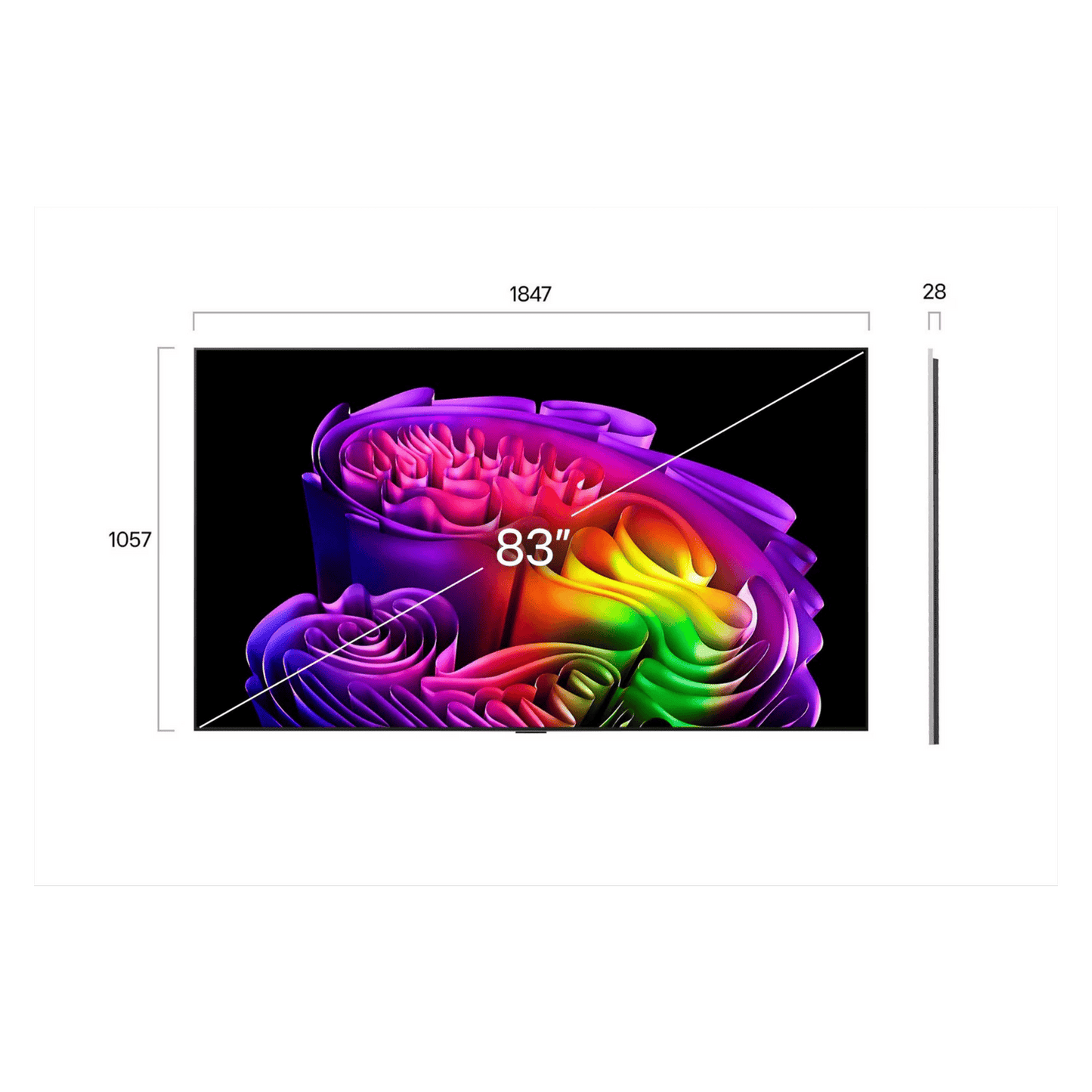 LG 83-inch OLED evo AI G6 4K Smart TV displaying vibrant 4K images with slim design and sleek stand.