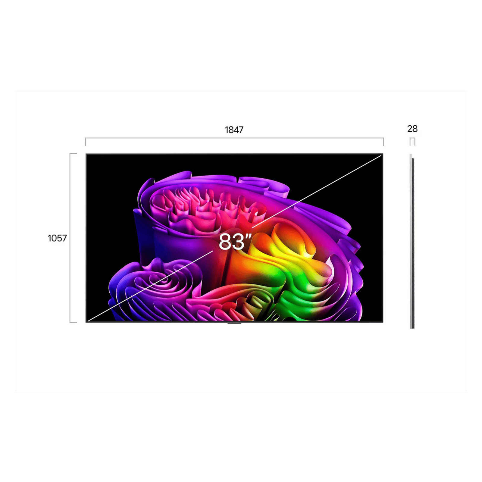 LG 83-inch OLED evo AI G6 4K Smart TV displaying vibrant 4K images with slim design and sleek stand.