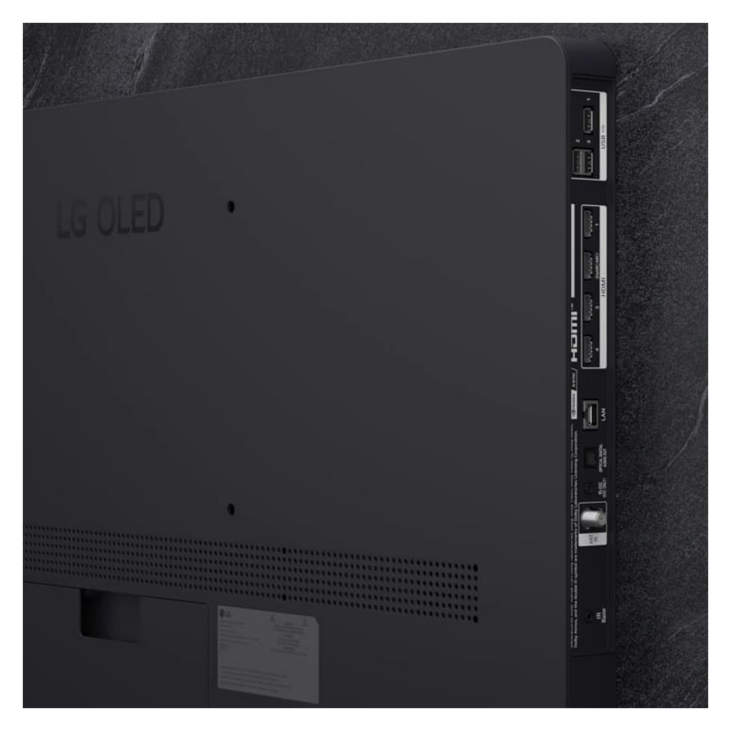 Open box LG 42-inch C5 4K UHD HDR OLED Smart TV showcasing its sleek screen and slim design.