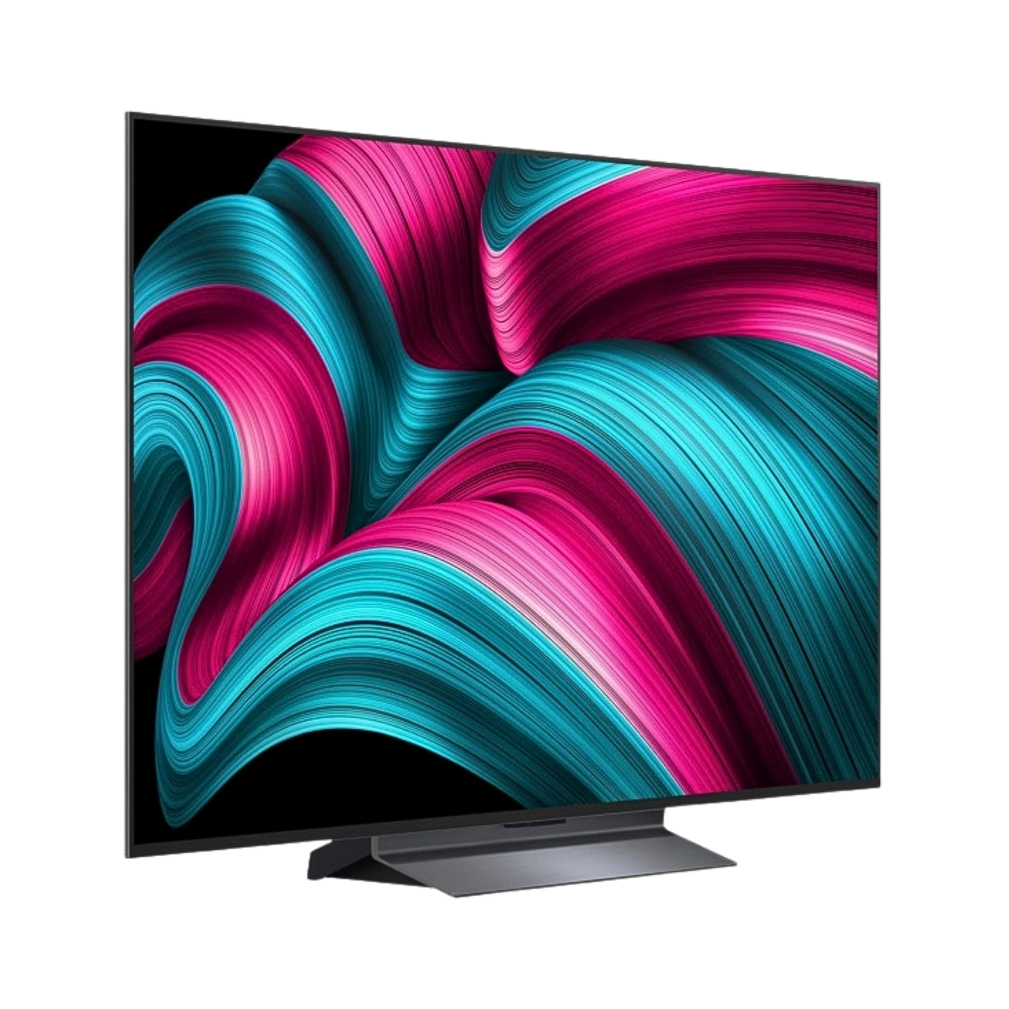 Open box LG 42-inch C5 4K UHD HDR OLED Smart TV showing a sleek screen and modern design, ready for setup.