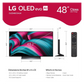 Open box LG 48" C5 4K UHD HDR OLED Smart TV showing a sleek black screen and slim design.