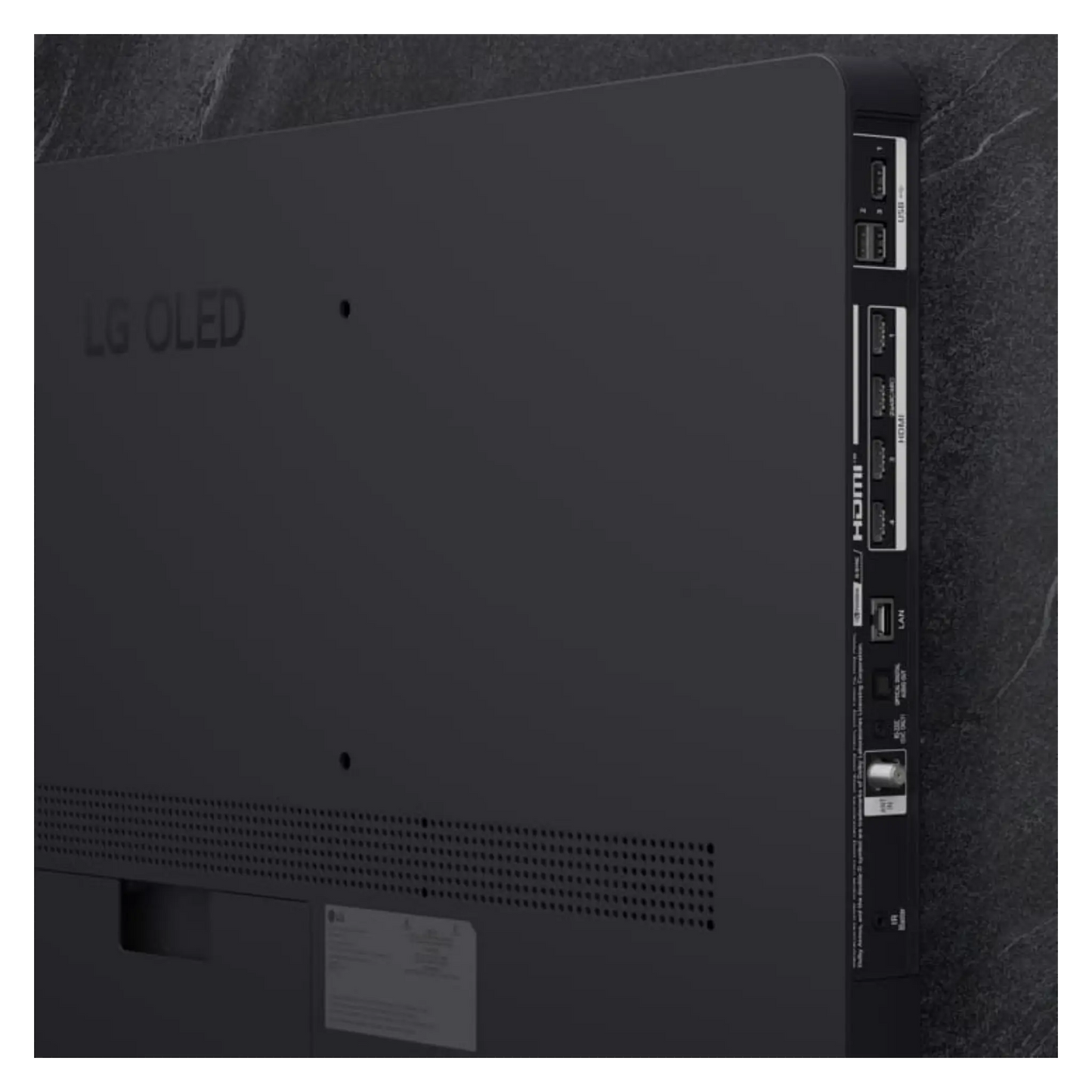 Open box LG 55-inch 4K UHD OLED Smart TV with Web OS, Dolby Vision, C5 Series, sleek design, and remote control.
