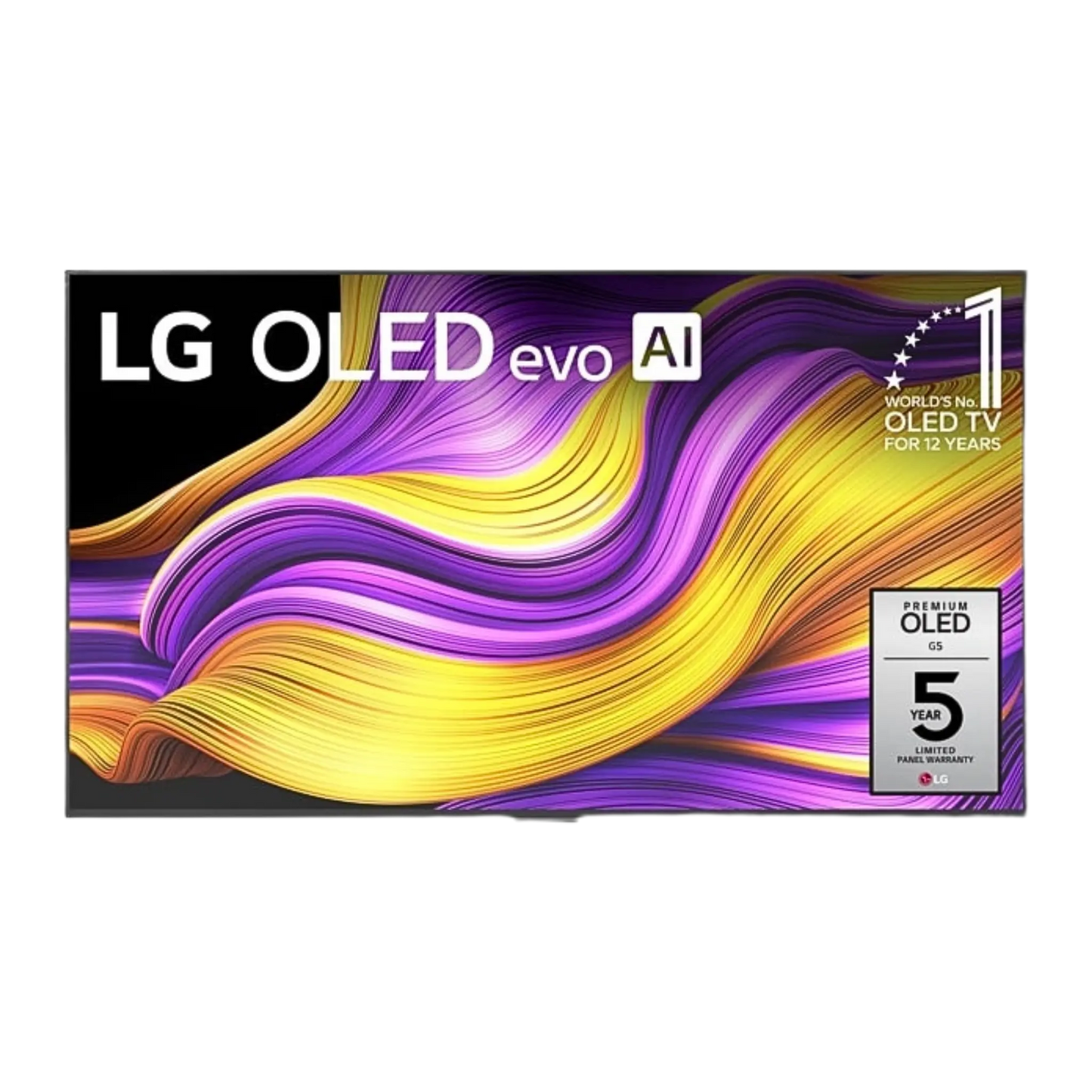 Open box LG 55-inch G5 4K UHD HDR OLED smart TV with Dolby Vision, 120Hz refresh rate, webOS interface, sleek electronics design.