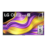 Open box LG 55-inch G5 4K UHD HDR OLED smart TV with Dolby Vision, 120Hz refresh rate, webOS interface, sleek electronics design.