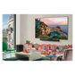 Open box LG 65-inch C5Y 4K UHD HDR OLED Smart TV displaying vibrant images and sleek design from front angle.
