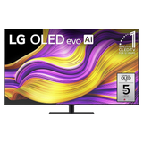 Open box LG 65-inch G5 4K UHD HDR OLED smart TV with Dolby Vision and webOS, featuring 120Hz refresh rate and sleek design.