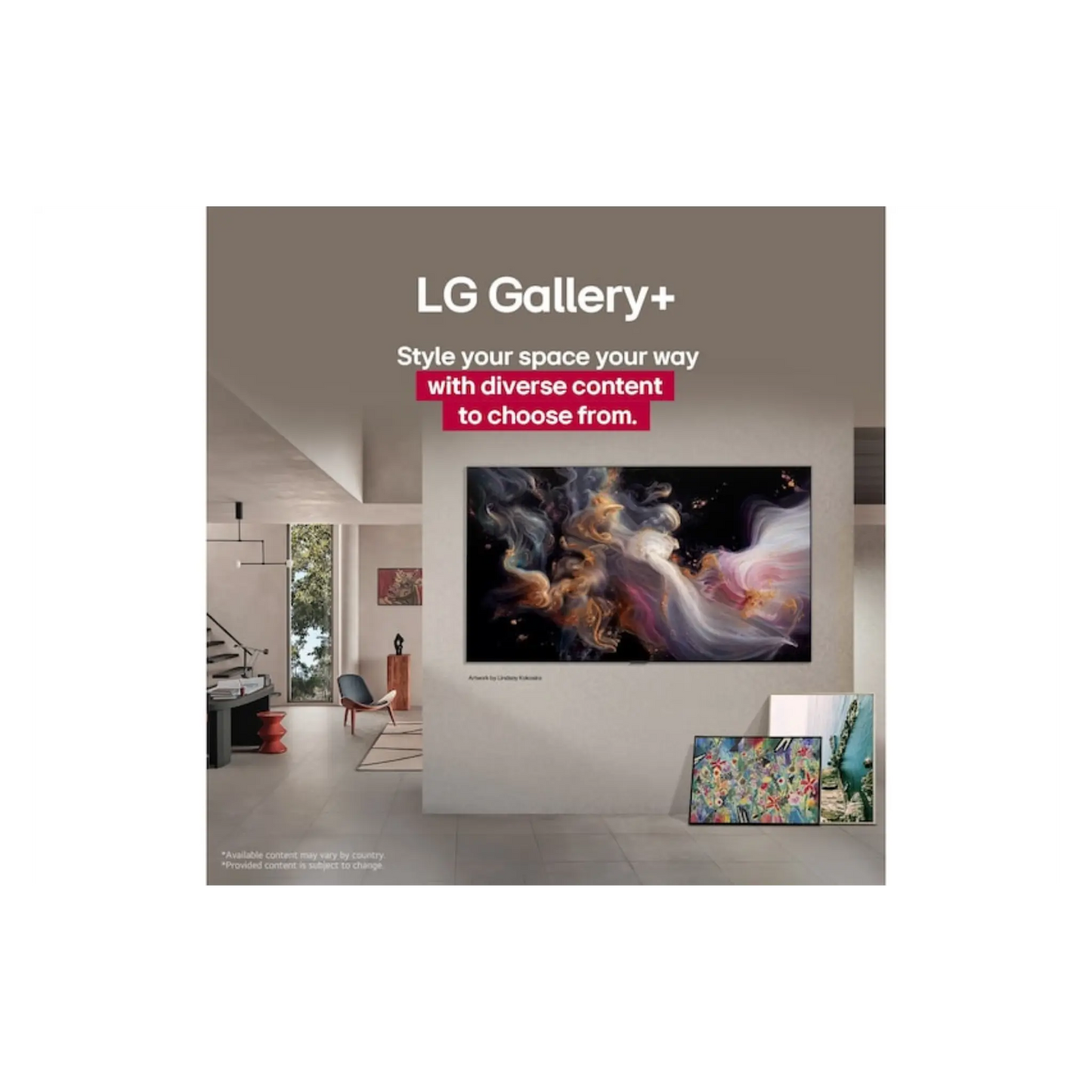 Open box LG 65-inch G5 4K UHD HDR OLED Smart TV with Dolby Vision, 120Hz refresh rate, webOS, in a modern living room setting.