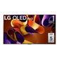 Open box LG 77-inch 4K UHD HDR OLED evo G4 smart TV showing sleek screen and thin bezel, powered by webOS.