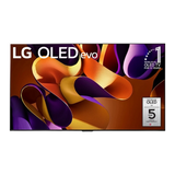 Open box LG 77-inch 4K UHD HDR OLED evo G4 smart TV showing sleek screen and thin bezel, powered by webOS.
