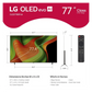 Open box LG 77-inch B5 4K UHD HDR OLED Smart TV showing screen with vibrant display and sleek black frame.