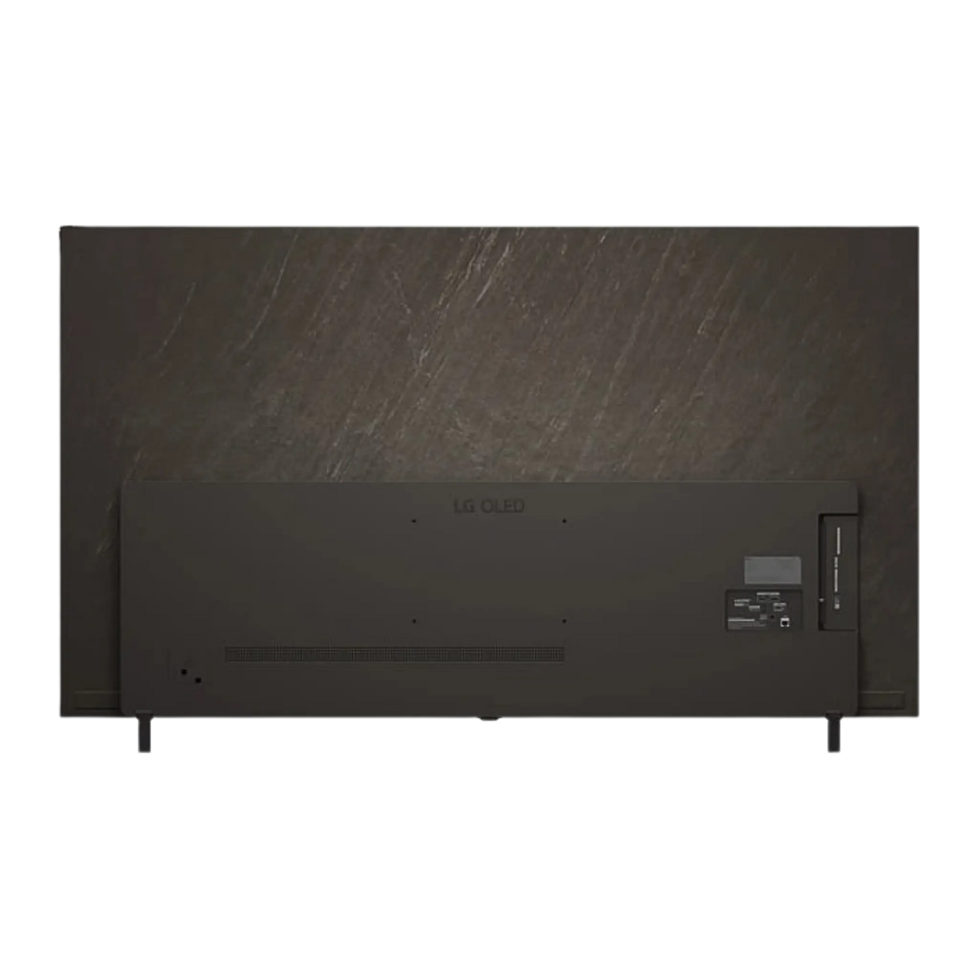 Open box LG 77-inch B5 4K UHD HDR OLED Smart TV displaying a sleek black screen with slim bezels and modern design.