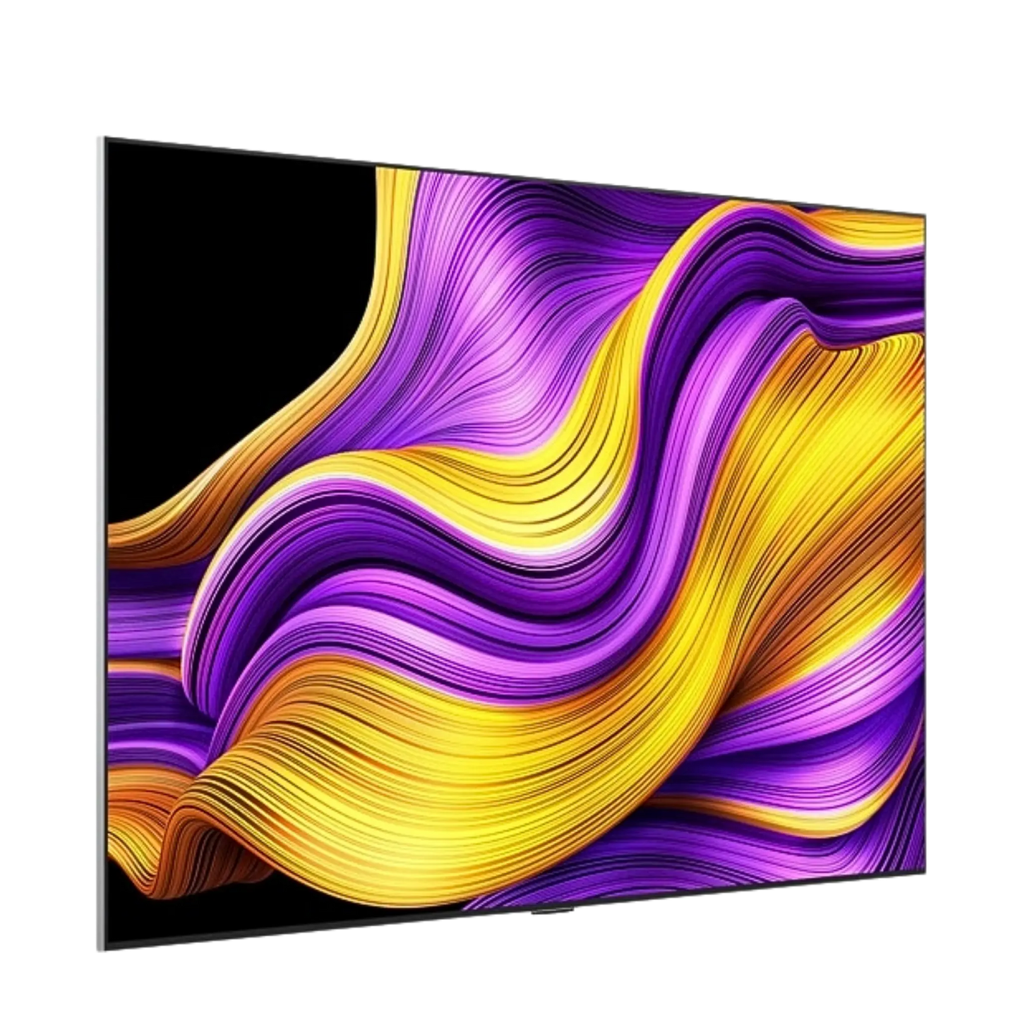 Open box LG 77-inch G5 4K UHD HDR OLED Smart TV displaying vibrant images and sleek design.