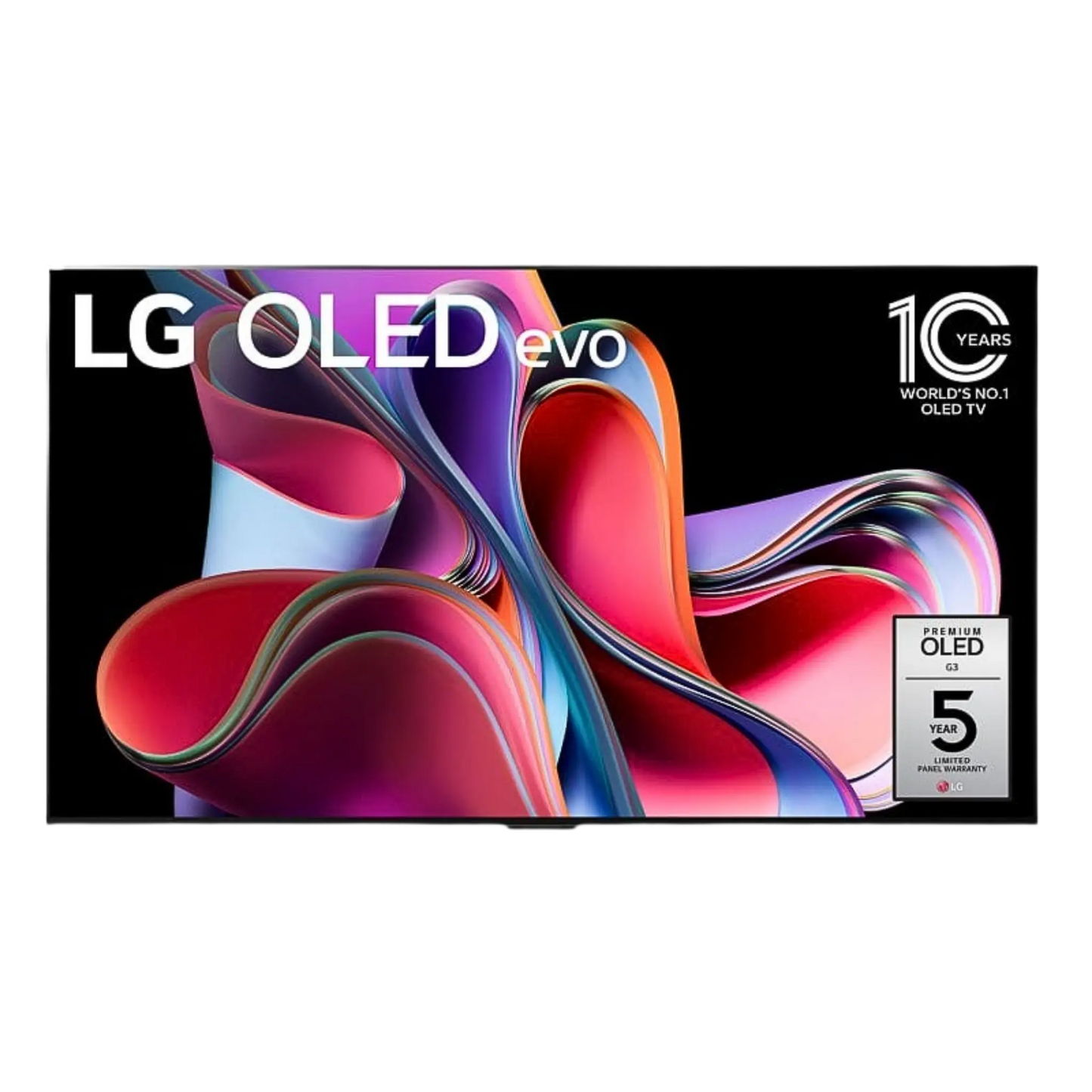 Open box LG G3 55-inch 4K UHD HDR OLED evo Gallery Smart TV with webOS, showcasing the sleek screen and slim design.