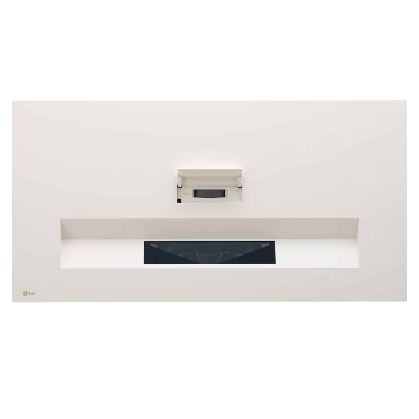 LG CineBeam HU915QE 4K Laser Projector displaying a bright, clear image on a wall in a modern home theater setup.