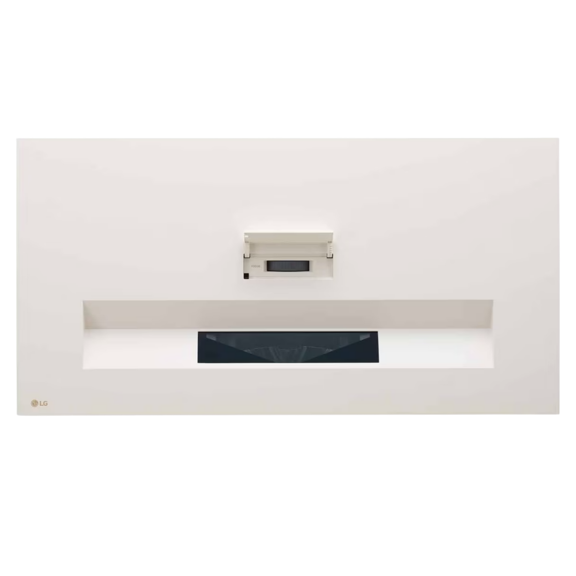 LG CineBeam HU915QE 4K Laser Projector displaying a bright, clear image on a wall in a modern home theater setup.