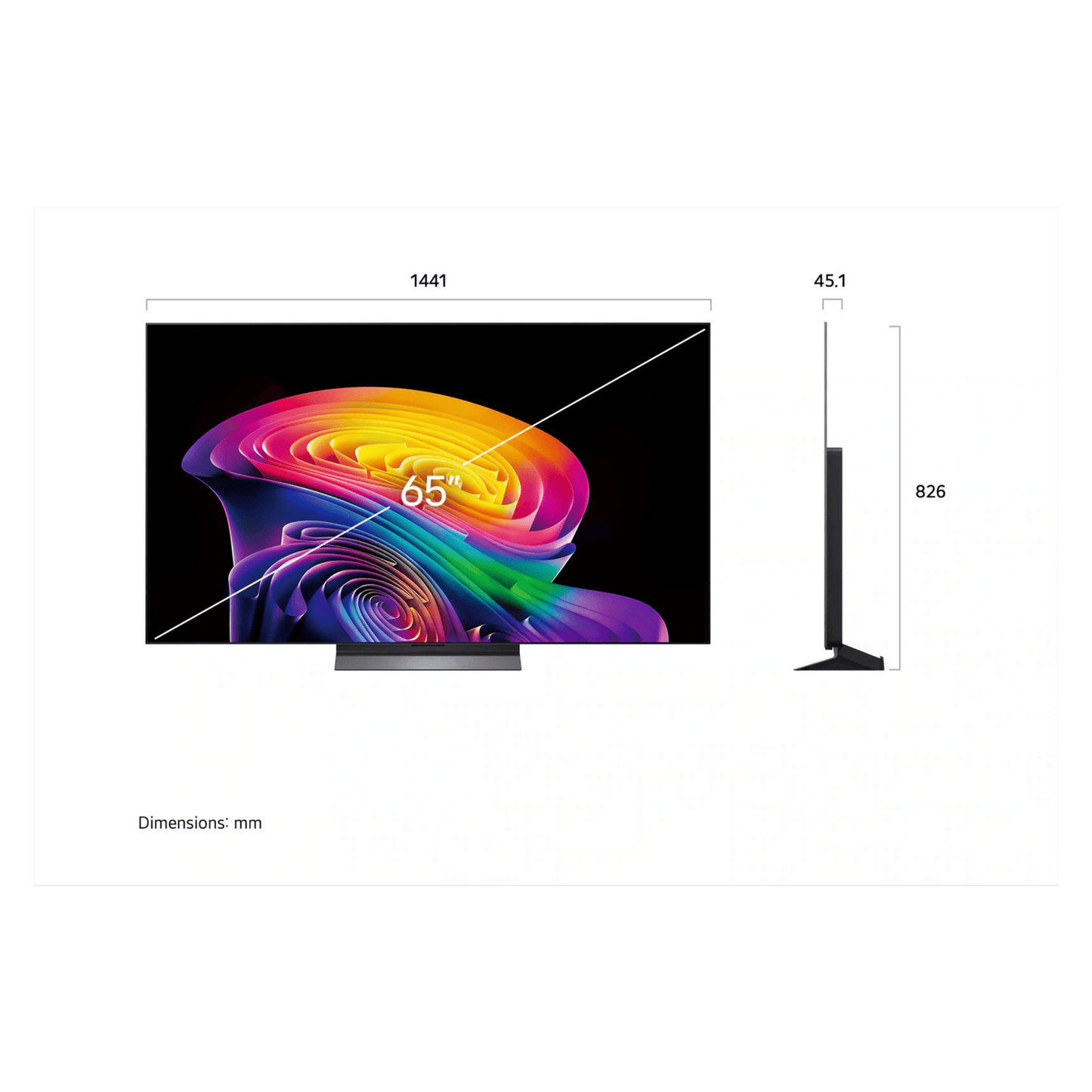 LG 65-inch OLED evo AI C6 4K Smart TV displaying vibrant images on a sleek black screen, showcasing advanced OLED technology.