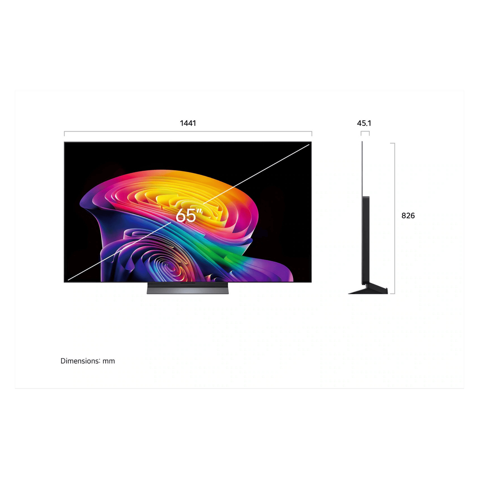 LG 65-inch OLED evo AI C6 4K Smart TV displaying vibrant images on a sleek black screen, showcasing advanced OLED technology.