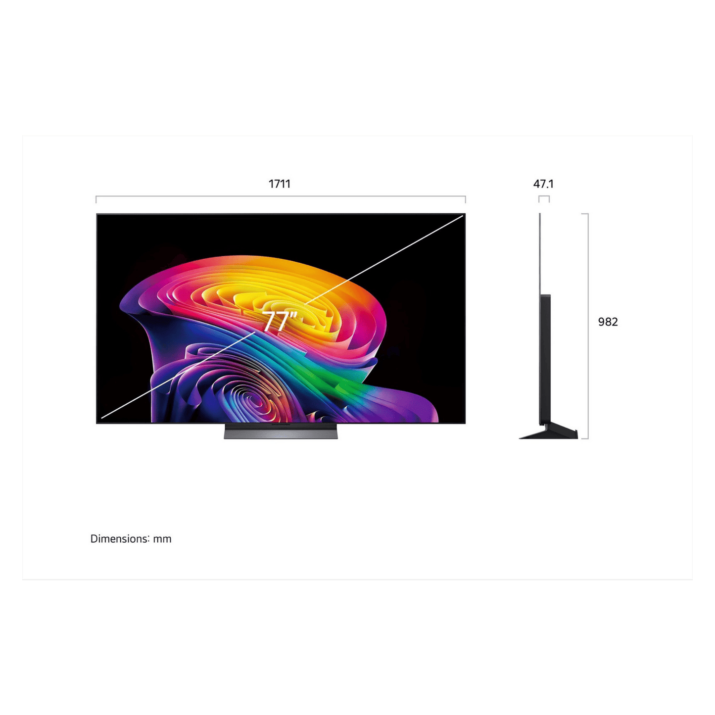 LG 77-inch OLED evo AI C6 4K Smart TV displaying vibrant colors and sleek design, showcasing advanced OLED technology.