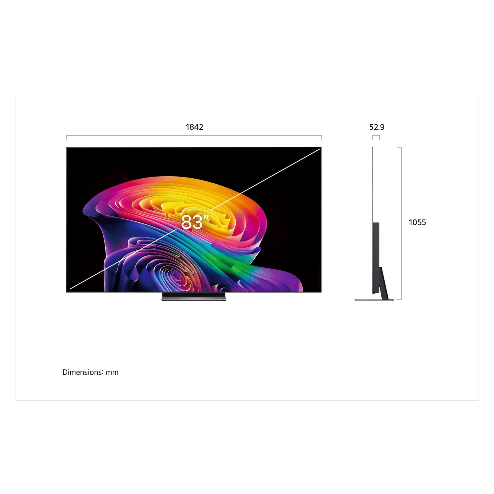 LG 83-inch OLED evo AI C6 4K Smart TV displaying vibrant images with slim black bezel and sleek design.
