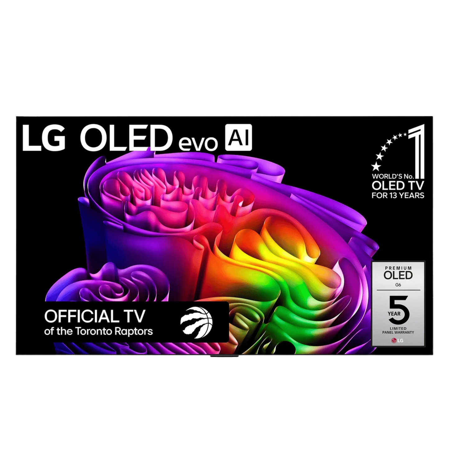 LG 55-inch G6 OLED 4K UHD HDR Dolby Vision smart TV with wall mount, showing a sleek screen and modern design.