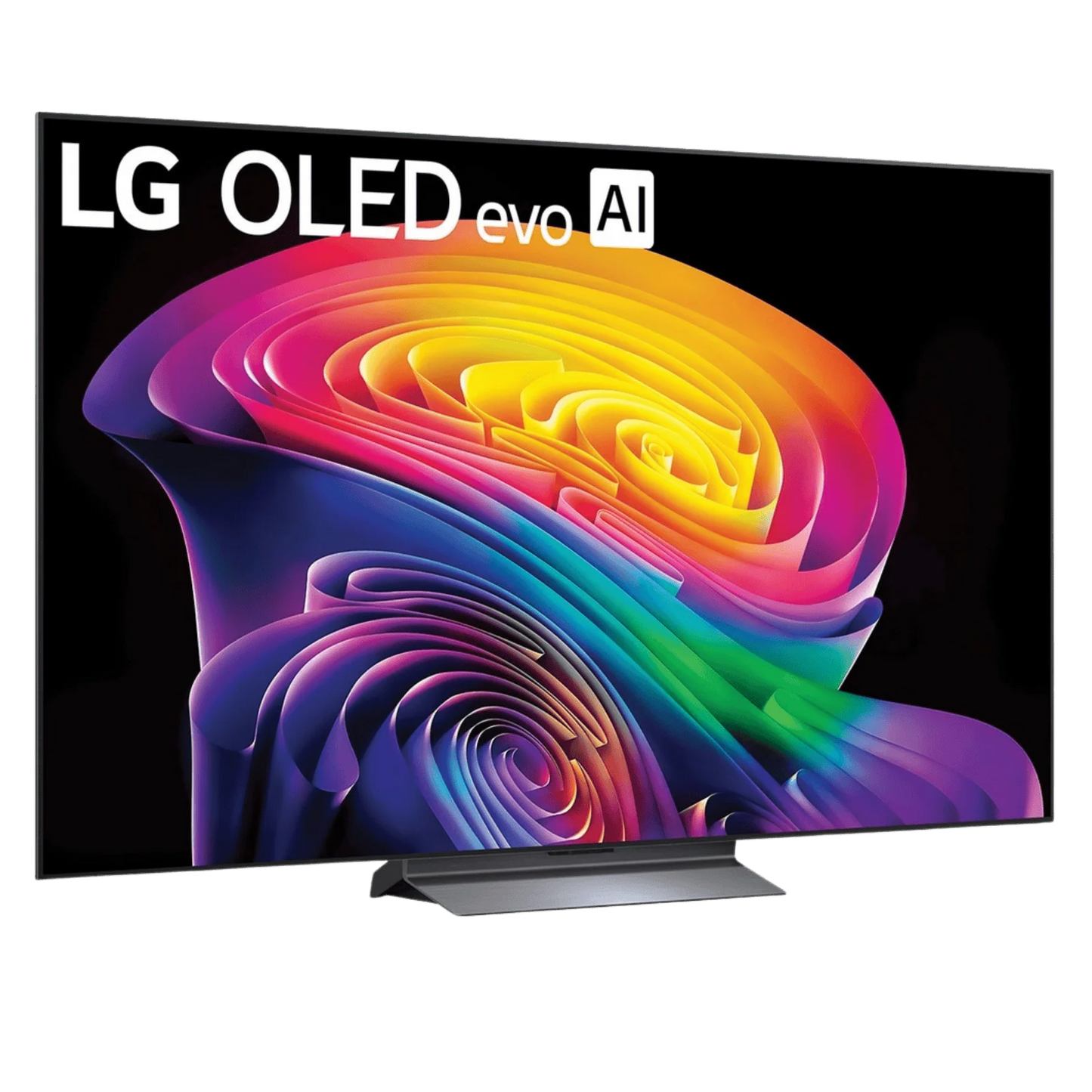 Open box LG 42-inch C6 OLED 4K UHD HDR TV with Dolby Vision, Dolby Atmos, and webOS smart features displayed on screen.