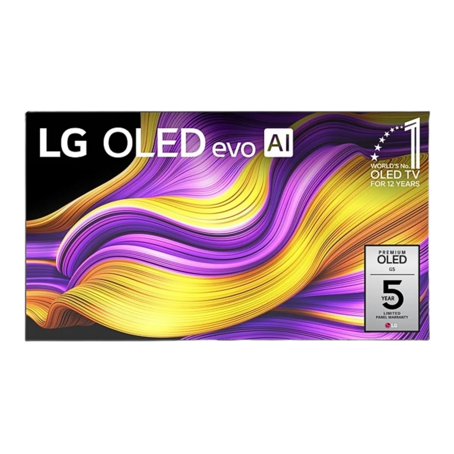 Open box LG 77-inch G5 4K UHD HDR OLED Smart TV with webOS, Dolby Vision, 120Hz refresh rate, and sleek design.
