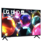 LG 50-inch UA7000 4K UHD HDR LED Smart TV displaying vibrant screen with sleek black bezel and thin profile.