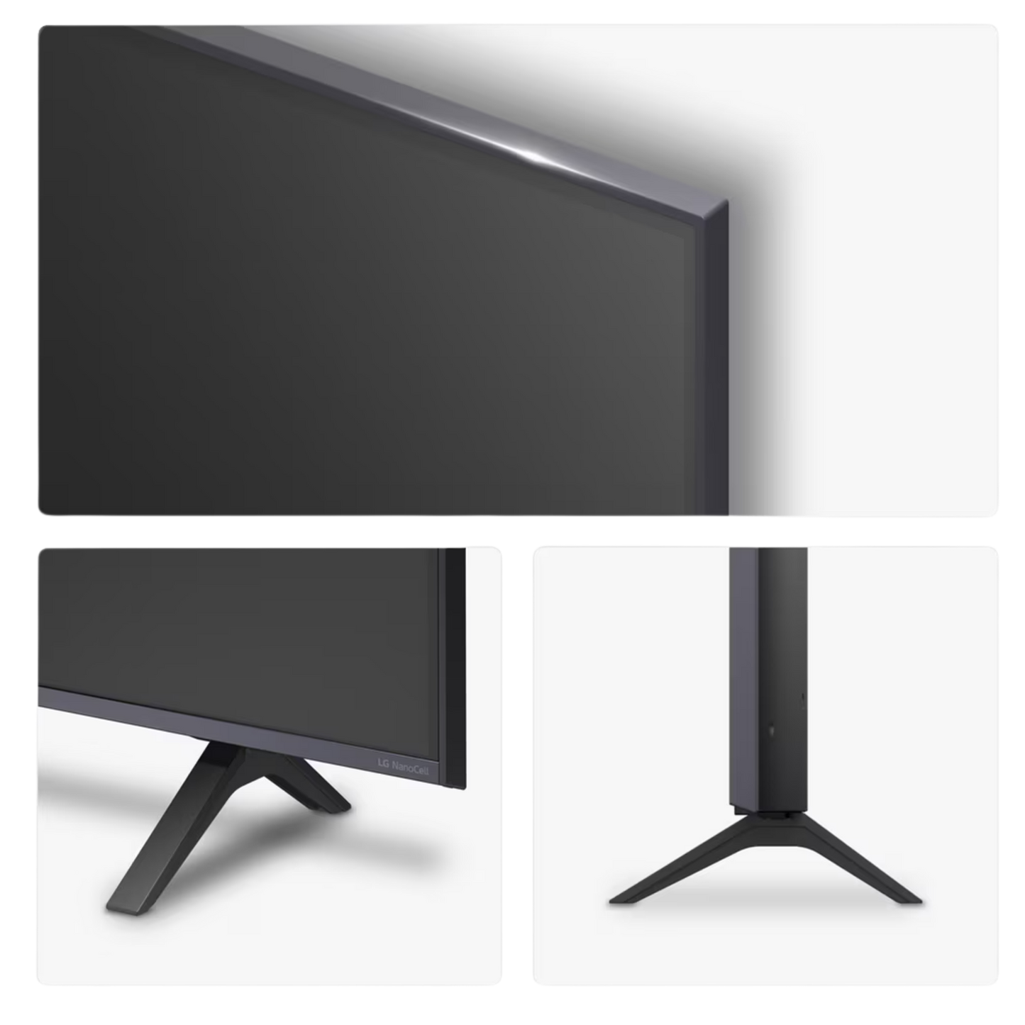 LG 55-inch NanoCell NANO80 4K UHD HDR webOS Smart TV displaying vibrant images and a sleek modern design.