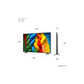 LG 65-inch NanoCell NANO80 4K UHD HDR Smart TV displaying vibrant colors and sleek design, with webOS interface visible.