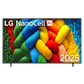 LG 65-inch NanoCell NANO80 4K UHD HDR smart TV displaying vibrant images on a sleek screen