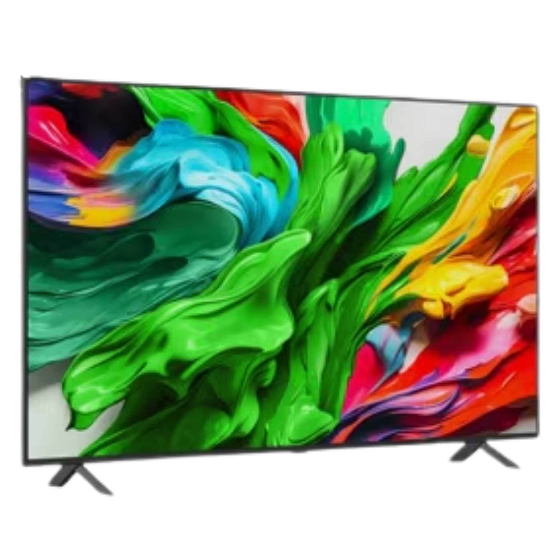 LG 65-inch QNED85 4K UHD HDR smart TV displaying vibrant home entertainment visuals, with sleek design and thin bezels.