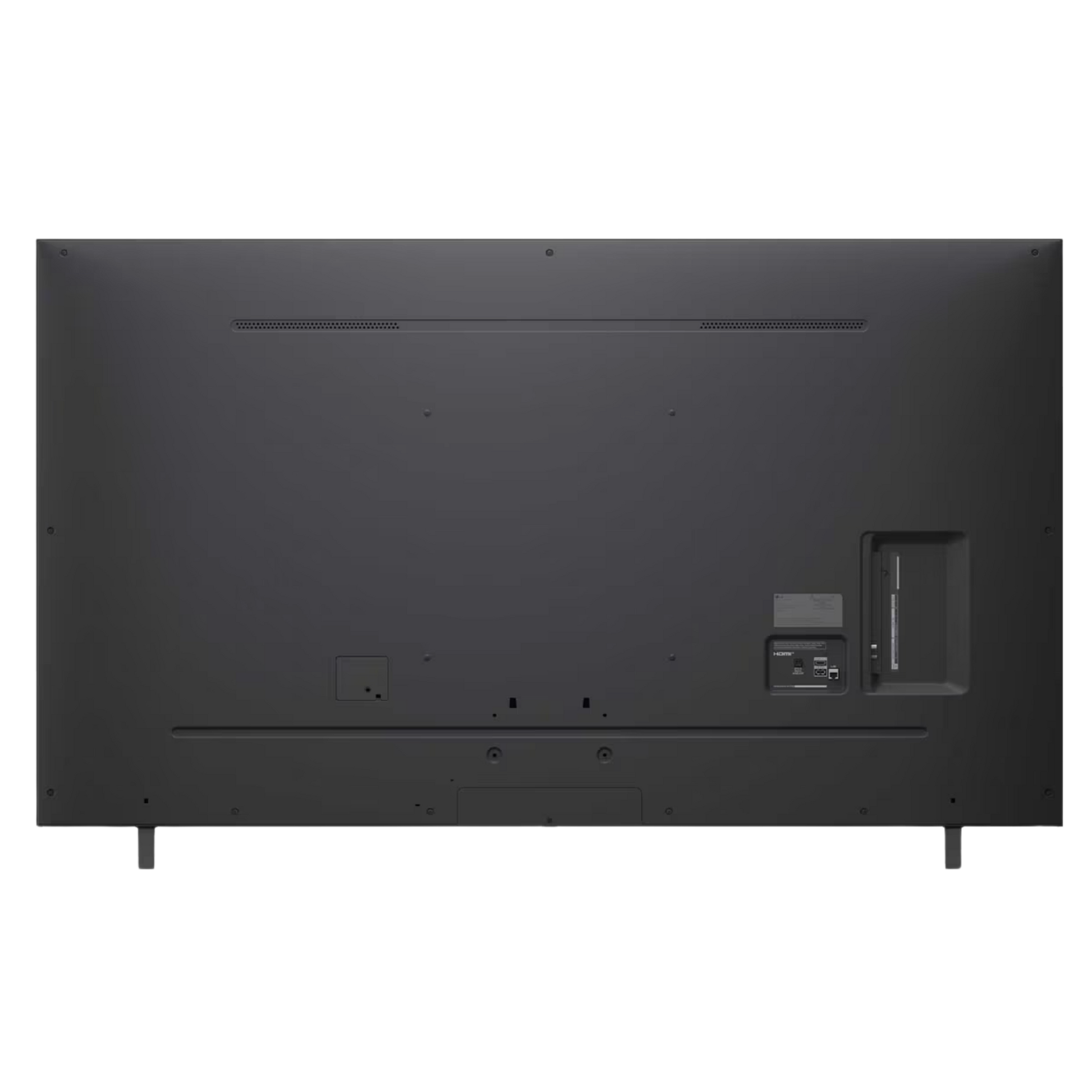 LG 75-inch NanoCell NANO80 4K UHD HDR webOS Smart TV showing a vibrant home screen display.