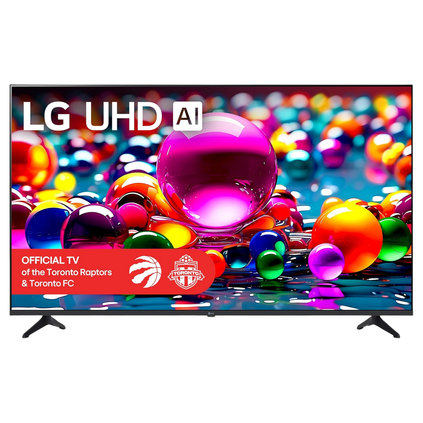 LG 75-inch UA7000 4K UHD HDR LED Smart TV displaying vibrant 4K picture with webOS interface and sleek design.
