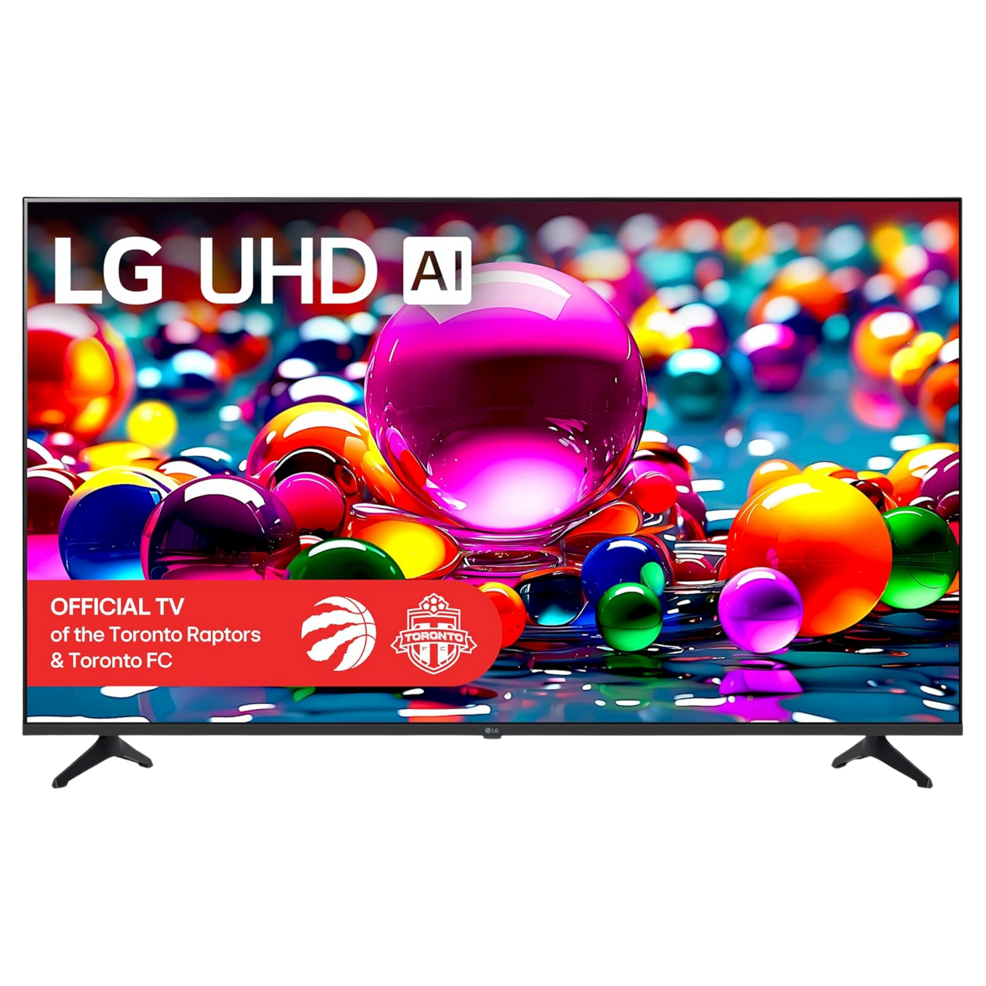 LG 75-inch UA7000 4K UHD HDR LED Smart TV displaying vibrant 4K picture with webOS interface and sleek design.