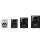 Pioneer DJ VM-50 active speakers with sleek black design, featuring front grille and control knobs for professional audio setup.
