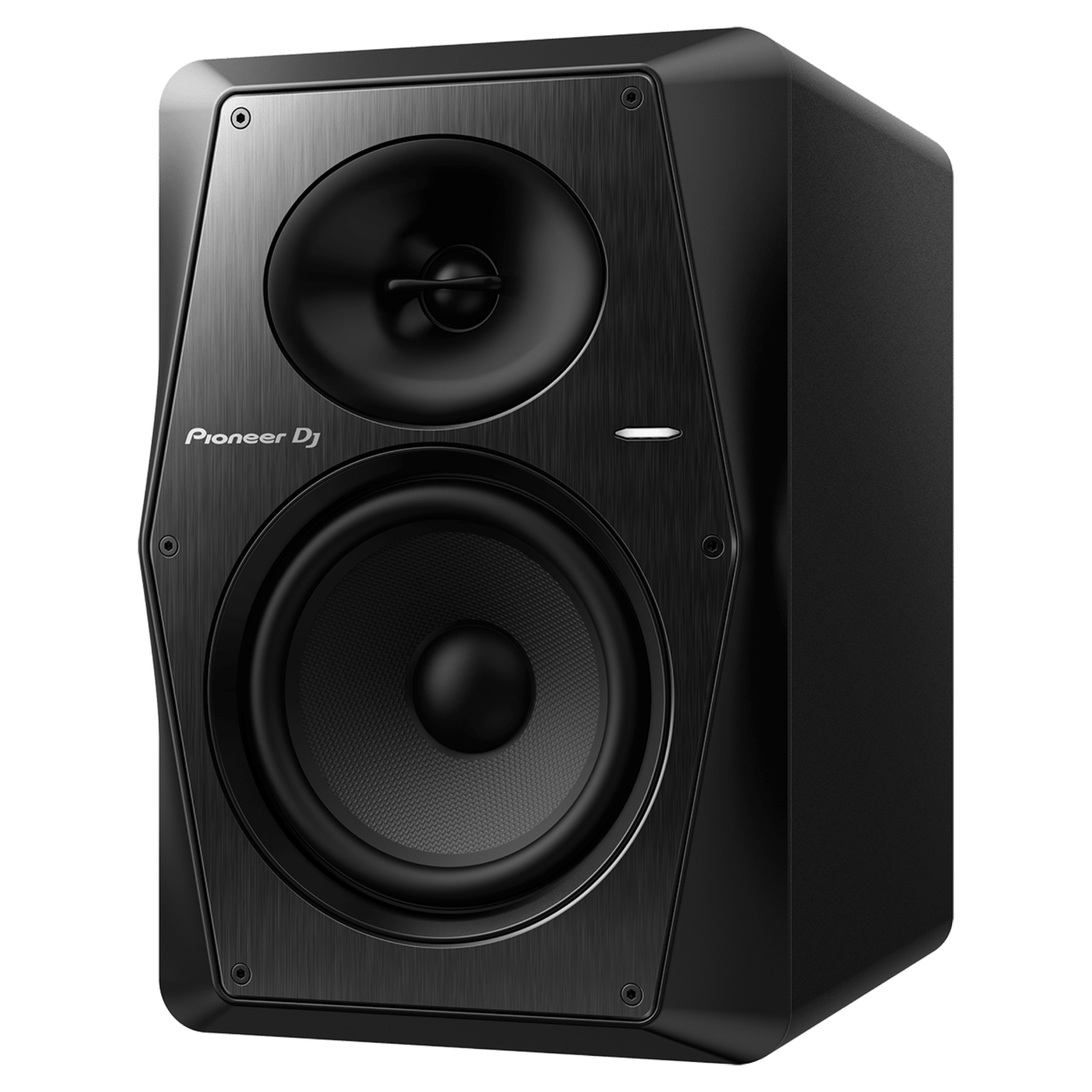 Pioneer DJ VM-70 active speakers with sleek black finish, designed for professional audio monitoring and sound clarity.