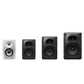 Pioneer DJ VM-80 active speakers with black enclosure, front grille, and control knobs visible, designed for professional audio use.