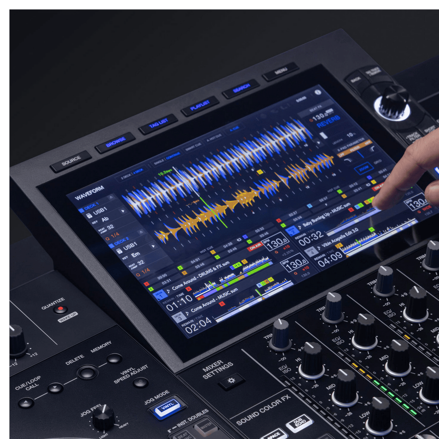 Pioneer DJ XDJ-AZ all-in-one DJ system with dual turntables, mixer, and digital controls for professional DJ performances.