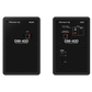 Pioneer DJ DM-40D desktop monitors showing black speaker cabinets with control knobs and a sleek design.
