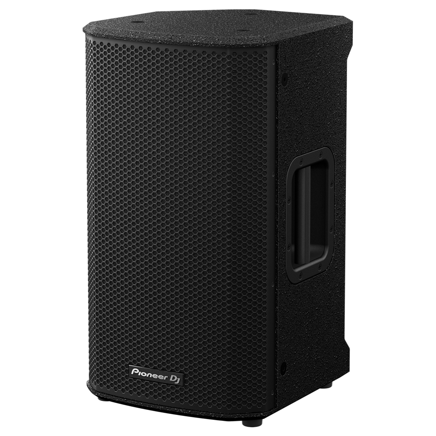 Pioneer DJ XPRS102 professional audio subwoofer with sturdy black enclosure and connection ports for high-quality sound.
