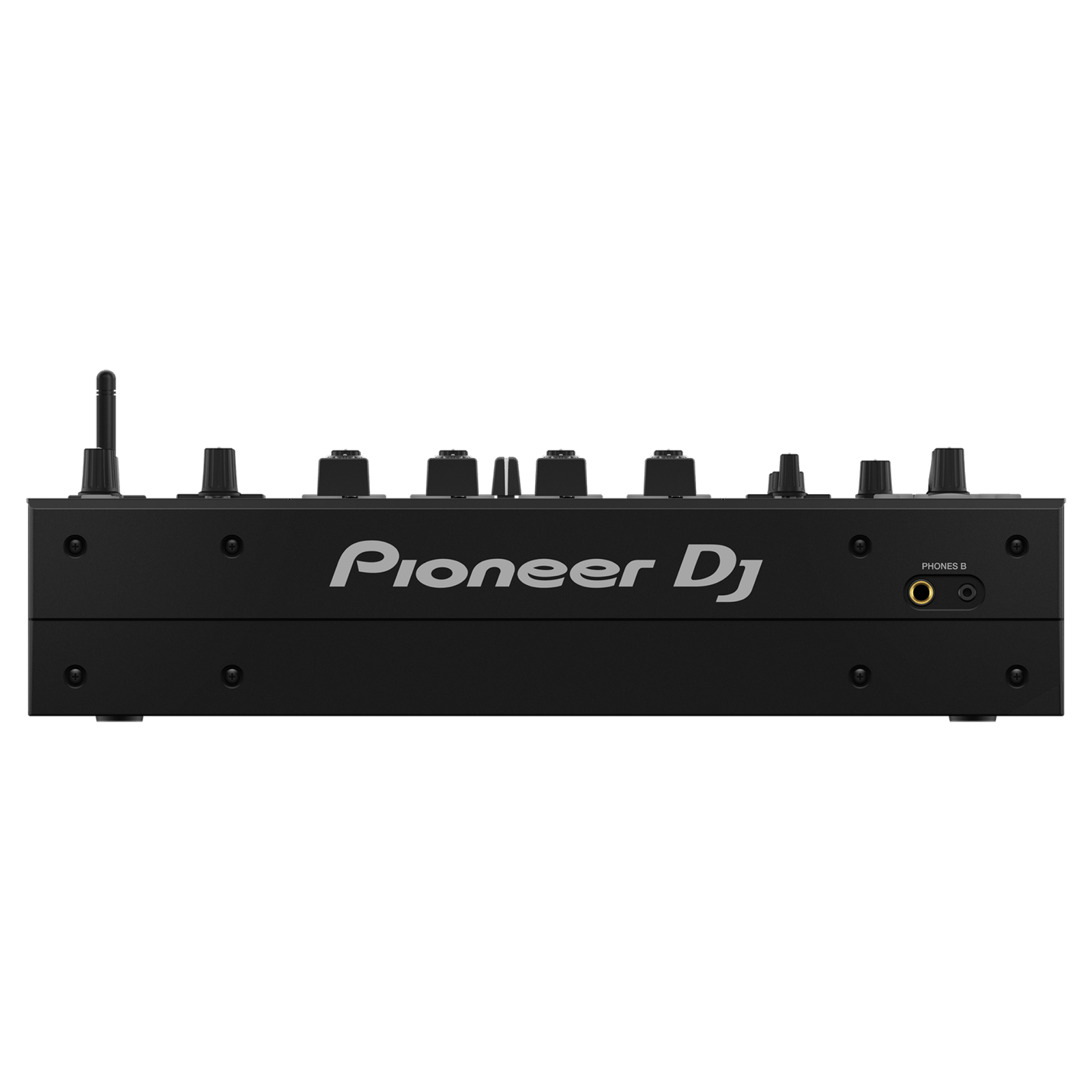 Professional Pioneer DJ DJM-A9 4-channel mixer with multiple knobs and faders for seamless audio control and mixing.