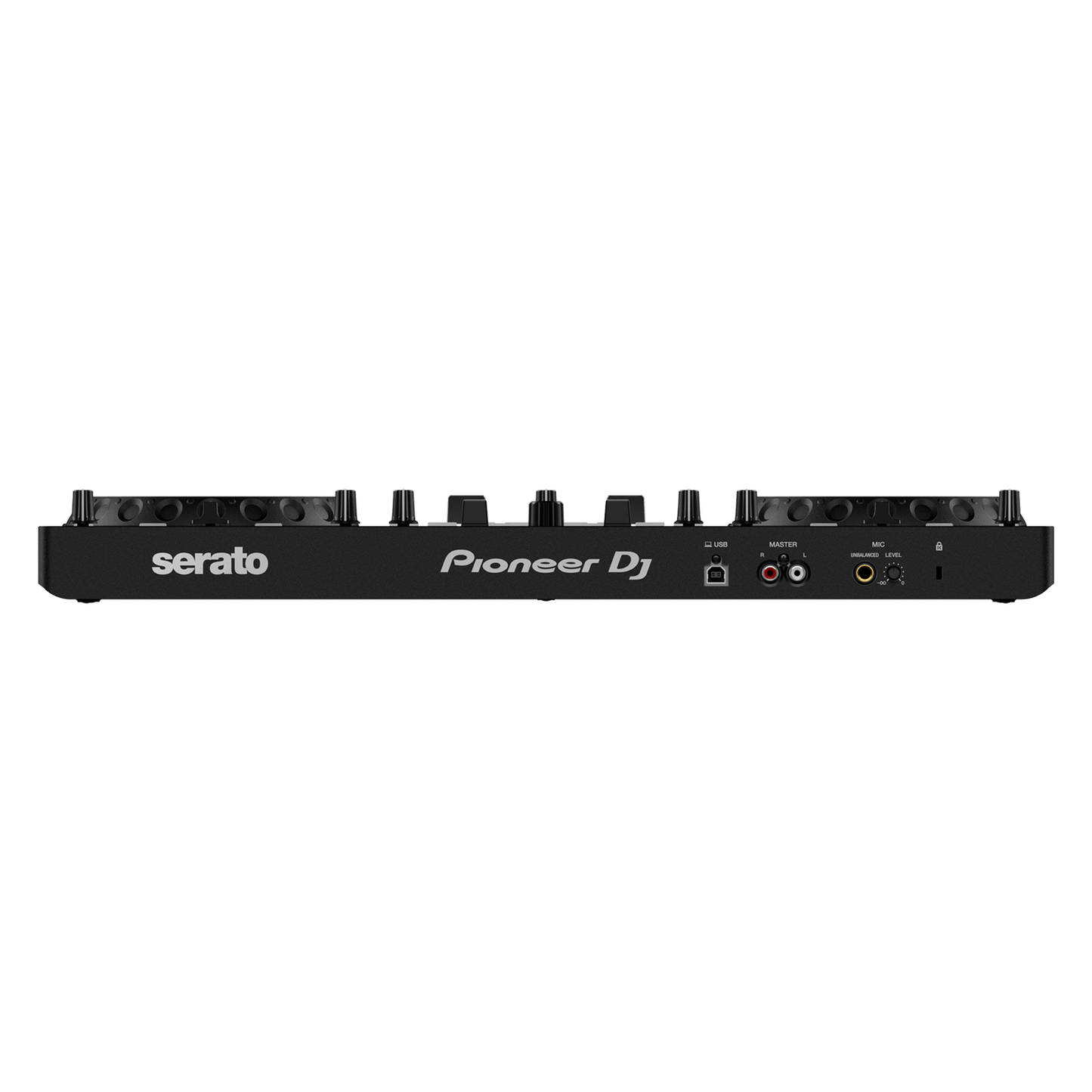 Pioneer DJ DDJ-REV1 Rev Series Scratch DJ controller with dual jog wheels, mixer, and performance pads for DJing.