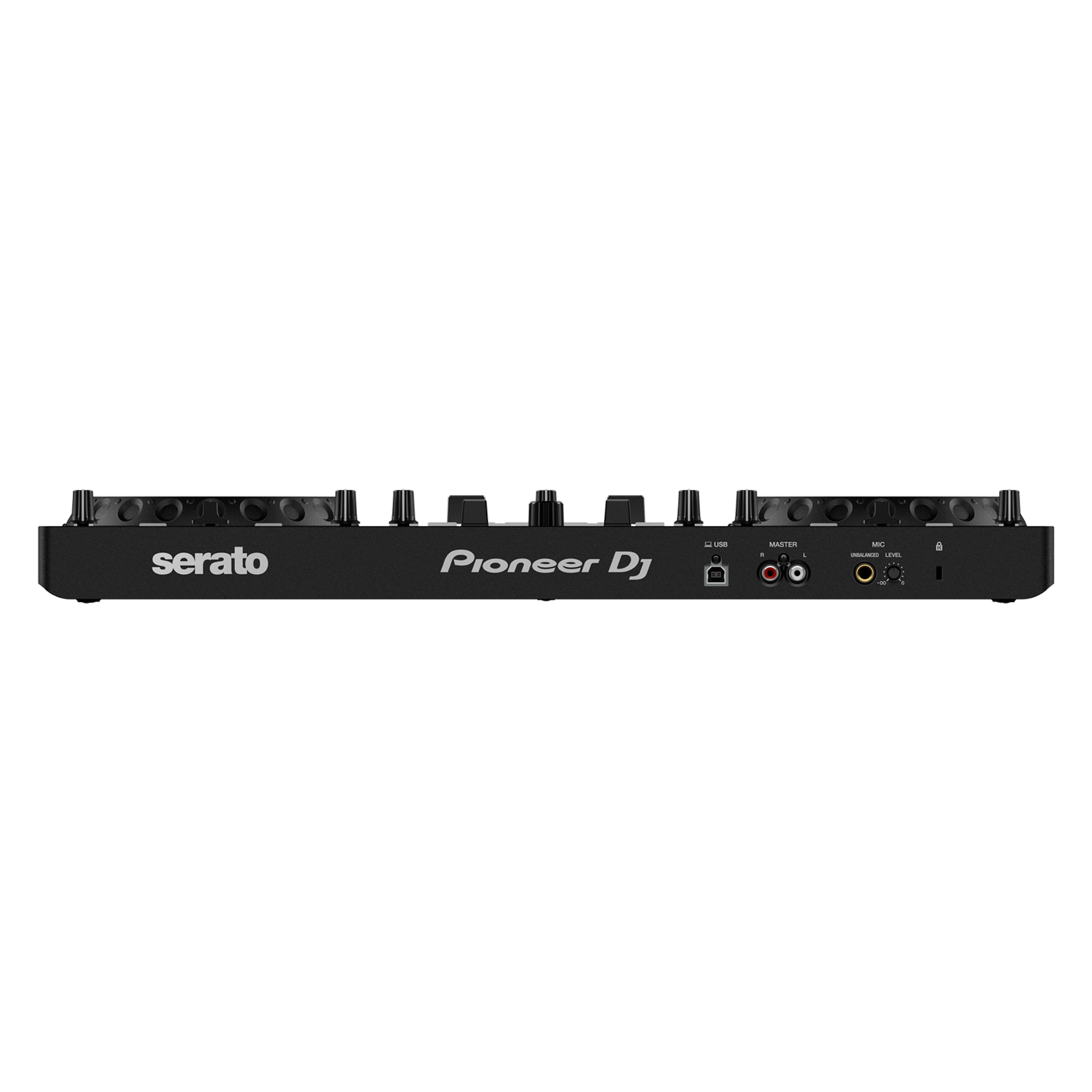 Pioneer DJ DDJ-REV1 Rev Series Scratch DJ controller with dual jog wheels, mixer, and performance pads for DJing.