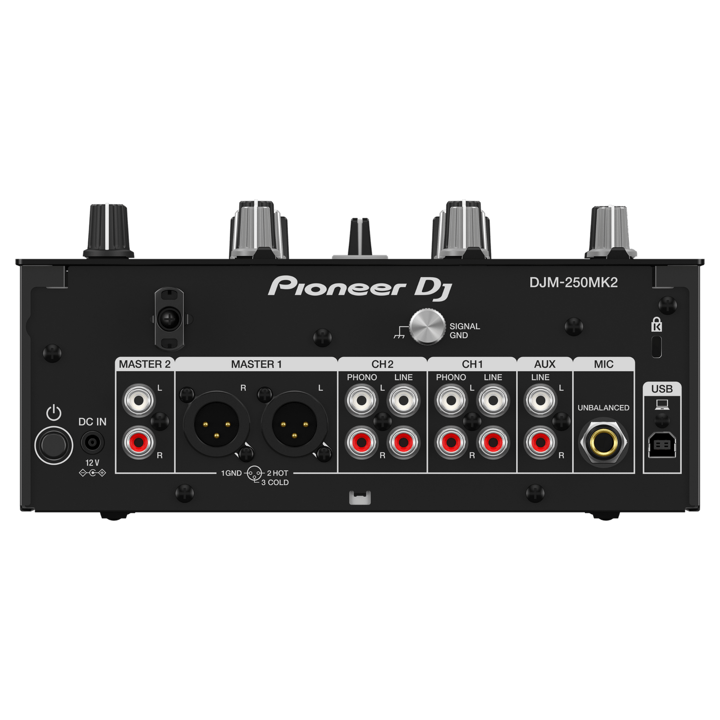 Pioneer DJ DJM-250MK2 scratch and 2-channel DJ mixer with professional controls and colorful LED display