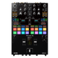Pioneer DJ DJM-S7 scratch and 2-channel DJ mixer with colorful performance pads and sleek black design.