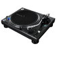 Pioneer DJ PLX-1000 turntable with a sleek design, vinyl record, and tonearm for professional DJ mixing and playback.