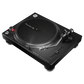 Pioneer DJ PLX-500 turntable with black platter and tonearm, featuring built-in phono preamp for vinyl playback.