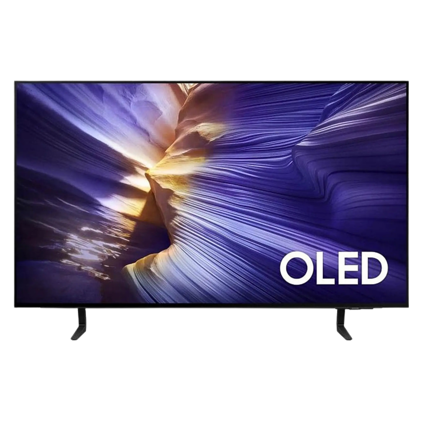 Open box Samsung 42-inch S90F Series 4K UHD HDR OLED Tizen smart TV with sleek design and vibrant display.